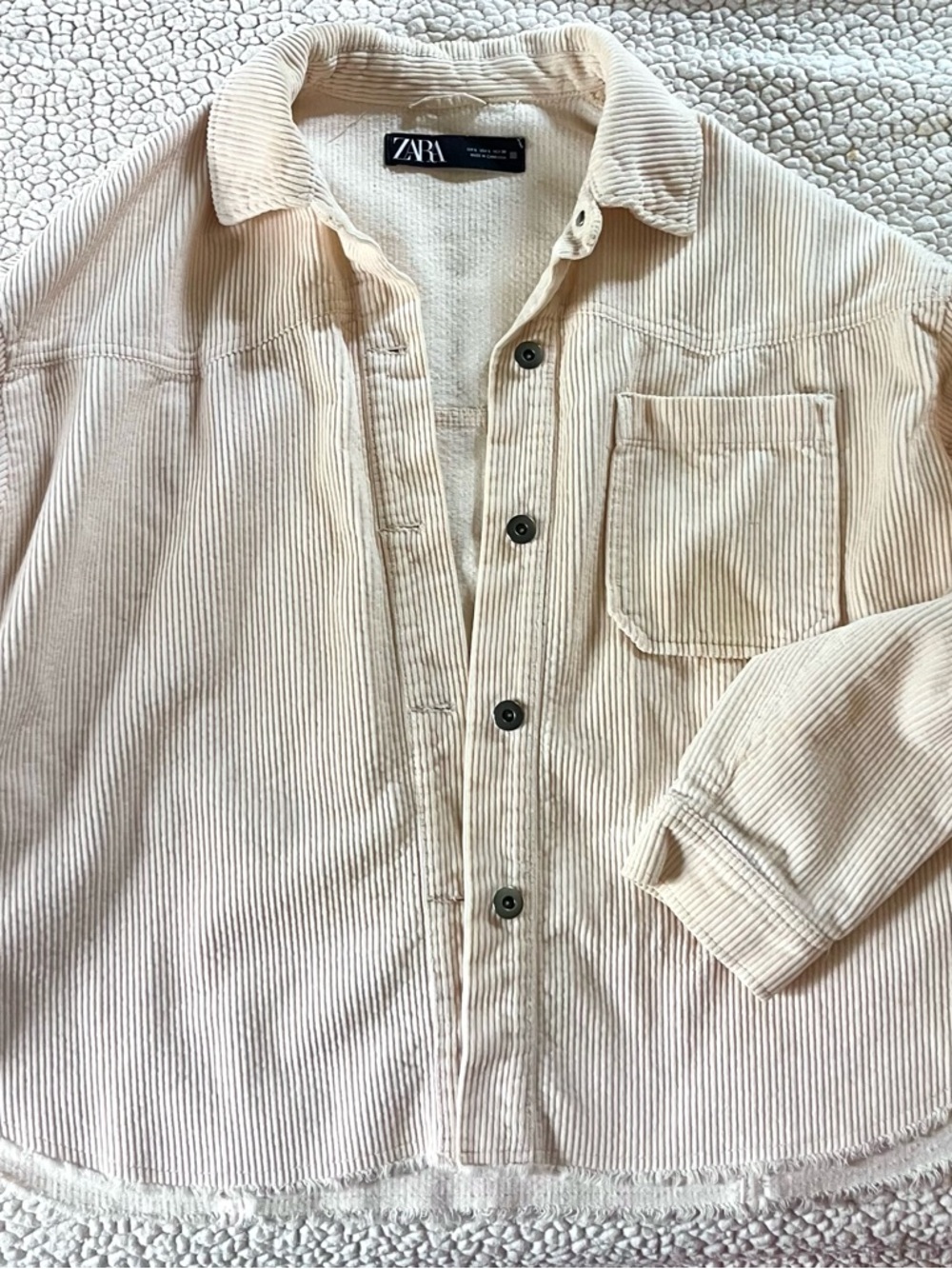 Zara Cream / Pale Yellow Corduroy Jacket